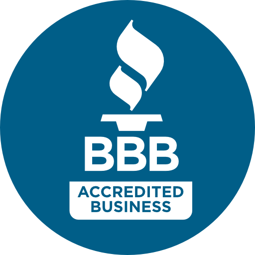 A blue circle with the bbb logo in it.